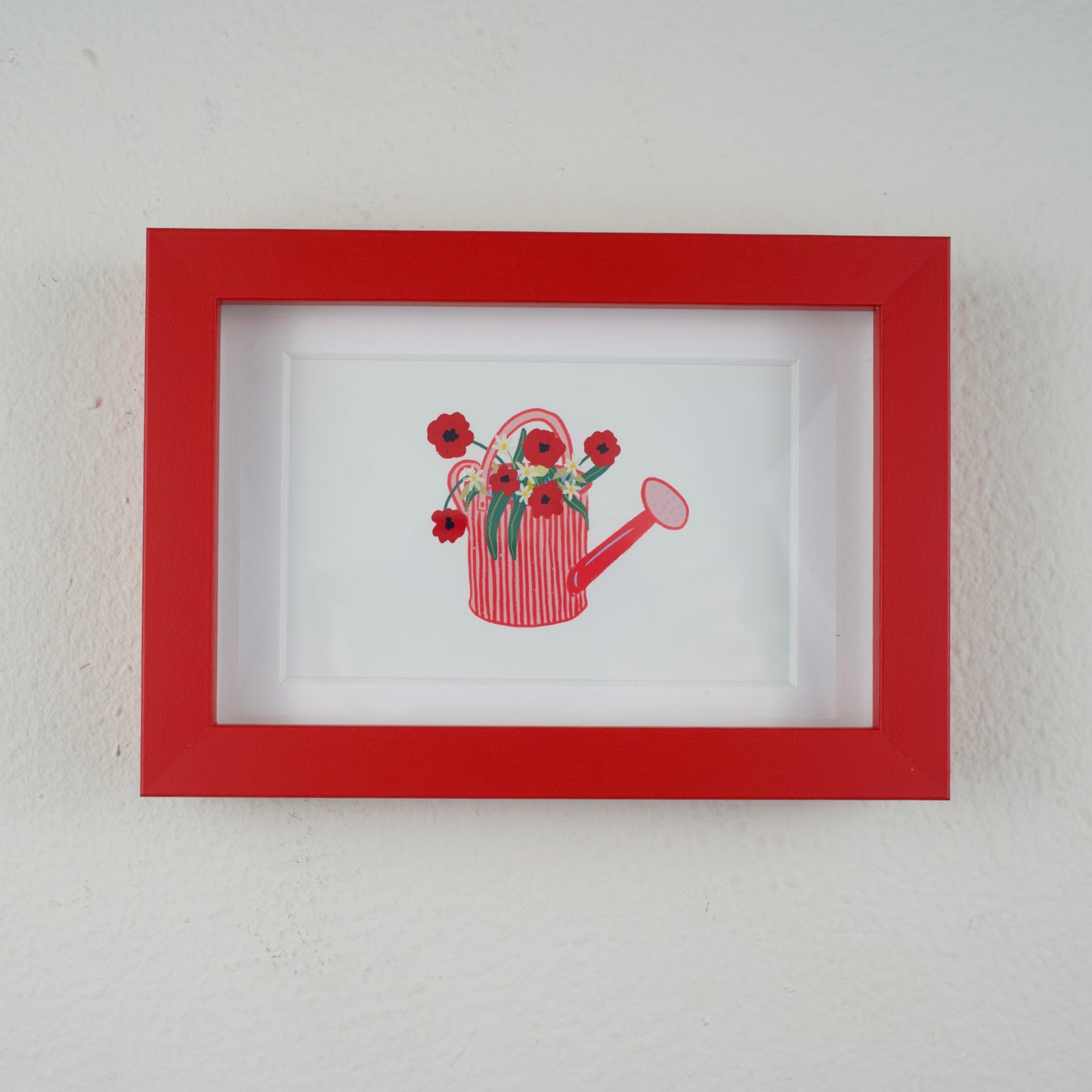 Watering Can with Poppies — Framed Art Print