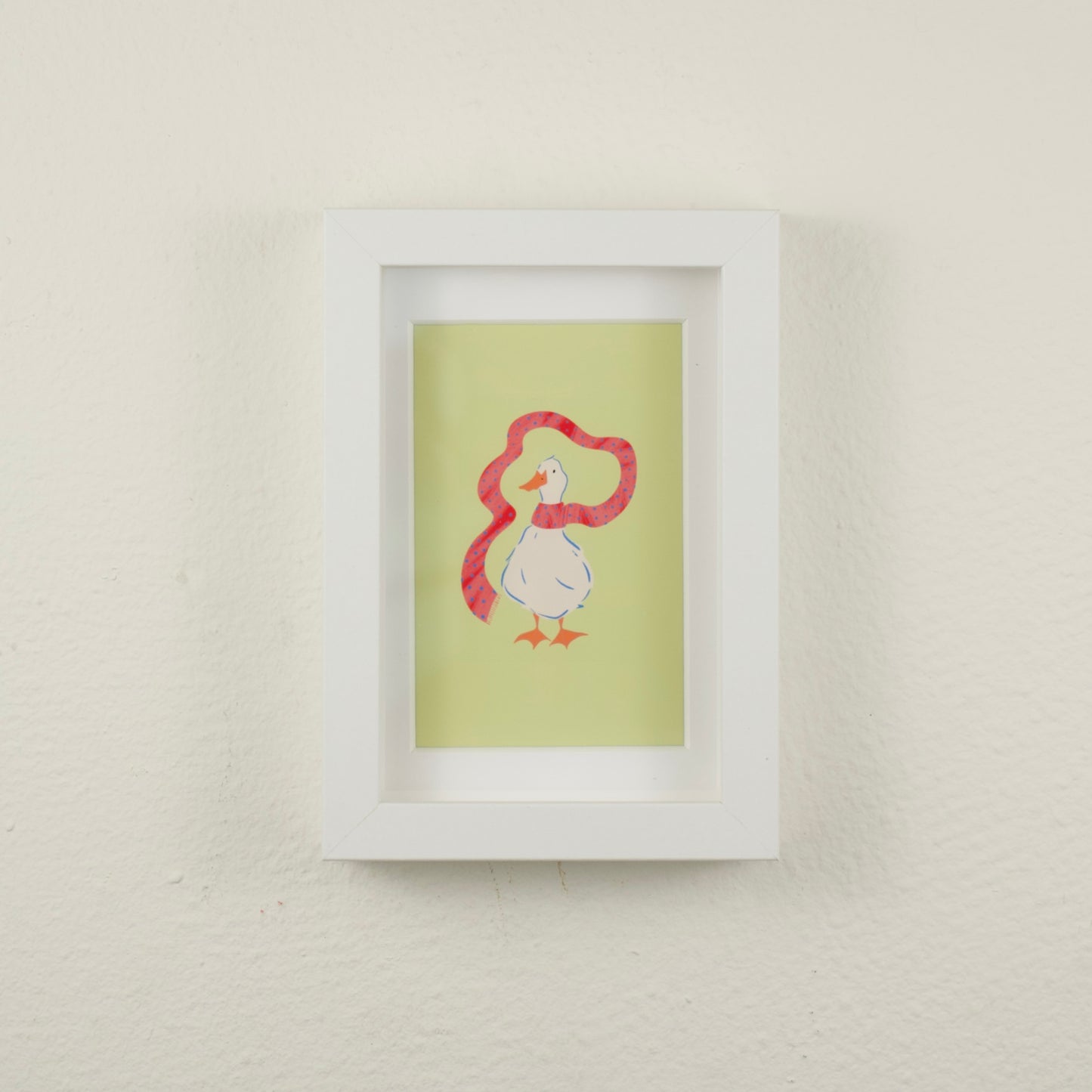 Goose with a Polka Dot Scarf — Framed Art Print