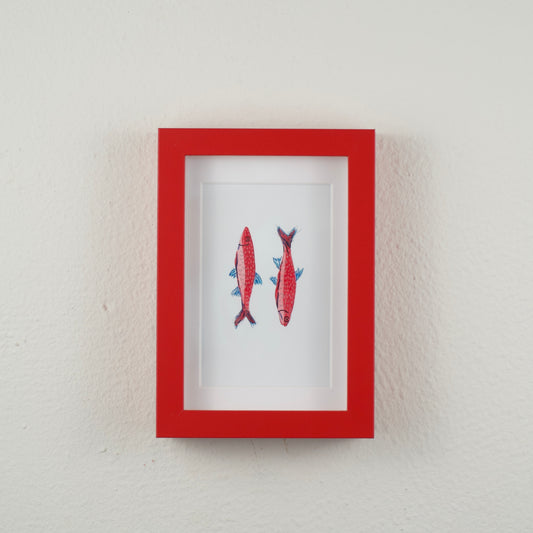 Two Red Fish — Framed Art Print