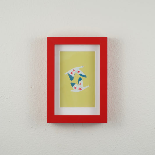 Three Star Geese — Framed Art Print
