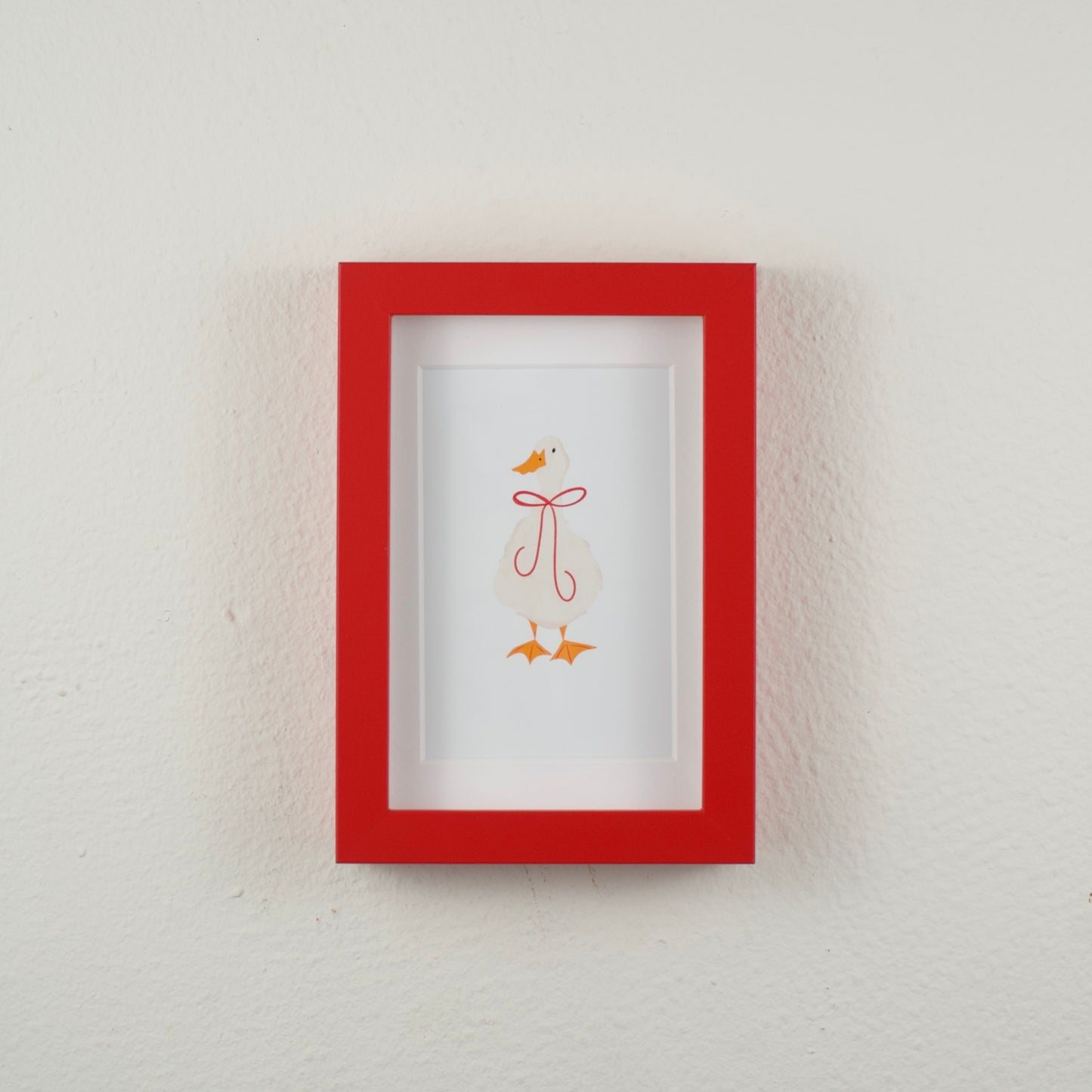 Goose with a Red Bow — Framed Art Print